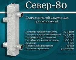 Гидравлический разделитель СЕВЕР-80 до 70 кВт