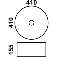 Фигурный умывальник круглый (черно-белый) MELANA MLN-7078АВW, 410Х410Х155 мм